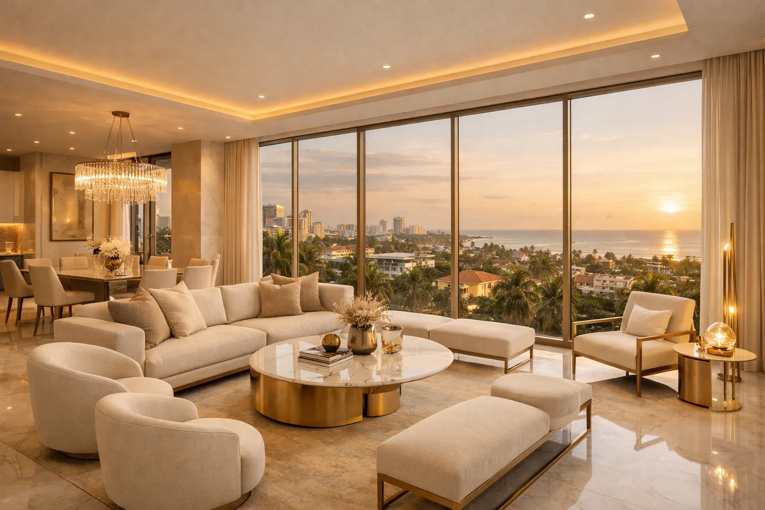 Luxury apartment interior prepared for premium short-term guests in Accra